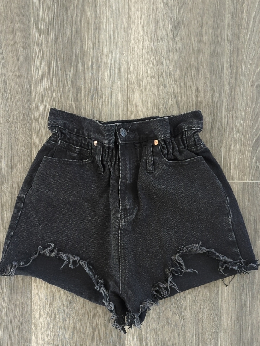 Signature8 Women's Black High Waisted Denim Shorts Size S